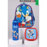 Sonic YENİ SEZON LİSANSLI TEK BÖLMELİ KÜÇÜK BOY 32 CM ANAOKUL ÇANTASI, BESLENME KABI VE ÇELİK MATARA OKUL SETİ