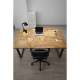 Sonictouch Deri Masa Matı Pürüzsüz Yüzey Silinebilir Kaymaz Pad Gamer Ev Ofis Sessiz Düzenli Çalışma Alanı - 110x60cm - Kahverengi