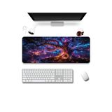 Sonictouch Klavye Mousepad 40X90cm Dikişsiz Pürüzsüz Sıvı Geçirmez Kaymaz Taban Neon Hayat Ağacı