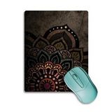 Sonictouch Mandala Desenli Kahverengi Çiçekli Kaydırmaz Gaming Oyuncu Dikişsiz Mouse Pad/ped 17X21CM