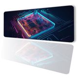 SonicTouch Neon Işıklı Çip Devre Kaymaz Gaming Oyuncu Masaüstü Dikişsiz Mavi Pembe Klavye Mouse Pad 32x70Cm