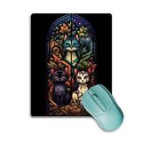 Sonictouch Vitray Chibi Kedileri Kaydırmaz Gaming Oyuncu Dikişsiz Siyah Mor Mouse Pad/ped 17X21CM