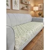Şönil Bohem Kaymaz Koltuk Örtüsü 90X210 cm | 3 Kişilik Kanepe, Çekyat Örtüsü - 90 x 210 cm - Krem