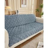 Şönil Bohem Kutu Desen Kaymaz Koltuk Örtüsü 180X220 cm | 3 Kişilik Kanepe, Çekyat Örtüsü - 180 x 215 cm - Antrasit