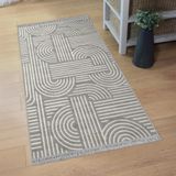 Şönil Dokuma Halı 80x150 cm Gri Beyaz
