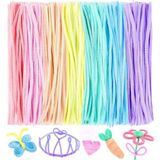 Şönil Pastel Renkler 30 cm 100 Lü 1 Paket Pastel Renkli Tüylü Tel Peluş Tel 30 cm Elişi Okul - Çok Renkli - Genel