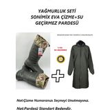Sonimix Motokurye, Balıkçı, Yıkamacı Yağmurluk Seti (Sonimix Eva Çizme+Su Geçirmez Pardesü)