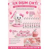 SONMEZSTORE 3D ÜRETİM, DİŞ HEDİĞİ SÜSLERİ, DİŞ PASTASI SÜSÜ, İLK DİŞİM ÇIKTI KONSEPTİ SÜS SETİ, KIZ BEBEK - 22 PARÇA