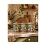 sonnenflügel Sicilia Collection 3'lü Set Plastik Saklama Kavanozu Kahve Çay Şeker