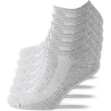 Sonnors 6 Çift Sneaker Kadın Erkek Organik Pamuk Patik Dikişsiz Kısa Spor Çorap Unisex, Beyaz Siyah Gri - 39 - 42