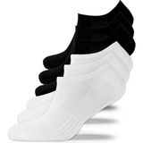 Sonnors Kadın ve Erkek 6 Lı Spor Ayakkabı Çorabı Sneaker Siyah Beyaz Organik Pamuklu Patik Çorap - 39 - 42 - Beyaz - Siyah