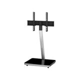 Sonorous Pl 2700-BLK-SLV - W Gri Alüminyum, Siyah Taban Tekerlekli Tv Sehpası 39'' - 65'' inç - Siyah - Gümüş