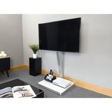 Sonorous Pl 2700-Wht-Slv Gri Alüminyum, Beyaz Taban Tv Sehpası 39'' - 65'' inç