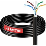 Sonreir 25 Metre Cat6 Kablo AWG23 Bakır Tel Double Layer iç ve Dış Mekan Ethernet internet Kablosu