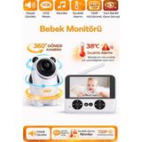 Sonreir 4.3 Inç Ekranlı Bebek Kamerası Gece Görüşlü Hareketli Sıcaklık Ölçerli Sesli Ip Güvenlik Telsiz Kamerası