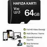 Sonreir 64 GB 100mb/s Class 10 4K Video Kayıt Destekli Hızlı Micro SD Hafıza Kartı + Adaptör Telefon Kamera