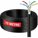 Sonreir 75 Metre Cat6 Kablo AWG23 Bakır Tel Double Layer iç ve Dış Mekan Ethernet internet Kablosu