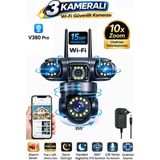 Sonreir RX113W WİFİ 3 Kameralı Güvenlik Kamerası 15MP ULTRA HD PTZ Hareketli Sesli Gece Görüşlü Akıllı Kamera
