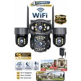 Sonreir RX18 Wifi 4 Kameralı Güvenlik Kamerası 20MP Ultra Hd Ptz Hareketli Sesli Gece Görüşlü Akıllı Kamera