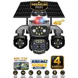 SONREİR RX80 4 Kameralı 20MP 4G Sim Kartlı Güvenlik Kamerası Çift Solar Panelli Gece Görüşlü Güneş Enerjili