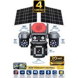Sonreir RX84G 4 Kameralı 20MP 5G Sim Kartlı PTZ Güvenlik Kamerası Çift Solar Panelli Güneş Enerjili Kamera