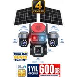 Sonreir RX84G 4 Kameralı 20MP 600GB Sim Kartlı Güvenlik Kamerası Çift Solar Panelli Güneş Enerjili Kamera