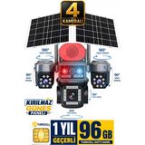 Sonreir RX84G 4 Kameralı 20MP 96GB Sim Kartlı Güvenlik Kamerası Çift Solar Panelli Güneş Enerjili Kamera