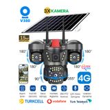 Sonreir Snr-1 3 Lens Solar Güvenlik Kamerası 4g Sim Kartlı Ptz Hareketli Gece Görüşlü Güneş Panelli Kamera