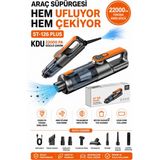 Sonreir ST-126 Plus 22000Pa Kablosuz Araç Süpürgesi Güçlü Çekim Üflemeli Dijital Ekranlı Işıklı El Süpürgesİ ( Turuncu )