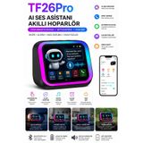 SONREİR TF26 Yapay Zeka Sesli Asistan Akıllı Bluetooth Hoparlör AI Sohbet Dokunmatik Ekran Speaker Masa Saati