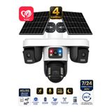SONREİR Trio 4 Kameralı 20MP 4G Sim Kartlı Güvenlik Kamerası Çift Solar Panelli Gece Görüşlü Güneş Enerjili