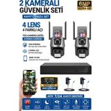 Sonreir XPRO 2 Kamera 4 Lens Kablosuz WiFi Güvenlik Kamerası Seti NVR Kayıt Cihazı Gece Görüşlü IP Kamera - 2 li Set