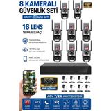 Sonreir Xpro 8 Kamera 16 Lens Kablosuz Wifi Güvenlik Kamerası Seti Nvr Kayıt Cihazı Gece Görüşlü Ip Kamera - 8 li Set