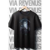 Sons Of Anarchy Baskılı Siyah Oversize T-Shirt - XL