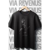 Sons Of Anarchy Baskılı Siyah Oversize T-Shirt
