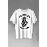 Sons Of Anarchy California Skull Hayalet Baskılı Tişört Unisex T-Shirt - Beyaz - M