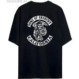 Sons Of Anarchy Jackson Teller Sırt Baskılı Pamuklu Relaxed Kalıp Siyah Unisex Tişört