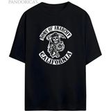 Sons Of Anarchy Motorcu Stili Baskılı Pamuklu Relaxed Kalıp Siyah Unisex Tişört - XL