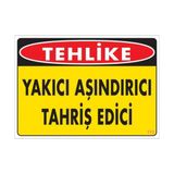 Sönsan Uyarı Levhaları "Tehlike Yakıcı Aşındırıcı Tahriş Edici " Pvc 25*35