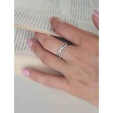 Sonsuzluk Model Zirkon Taşlı Ayarlanabilir Silver Gümüş Renkli Yüzük