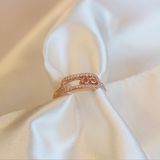 Sonsuzluk Modeli Zirkon Taşlı Rose Gold Kaplama Gümüş Yüzük