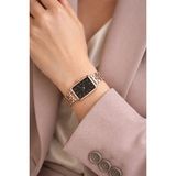 Sonsuzsaat Gümüş Bakır Renk Siyah Kadran Şık Retro Tasarım Genç Kız Kadın Zarif Şık Trend Kol Saati - Rose Gold