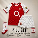 Sonvadi Arsenal T. Henry Kırmızı Çocuk Futbol Forması 4'lü Set Forma + Şort + Çorap + Bileklik - 7 - 8 Yaş - Siyah