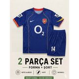 Sonvadi Arsenal T. Henry Mavi Çocuk Futbol Forması 2'li Set Forma + Şort - 7 - 8 Yaş - Siyah