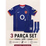 Sonvadi Arsenal T. Henry Mavi Çocuk Futbol Forması 3'lü Set Forma + Şort + Çorap - 9 - 10 Yaş - Siyah