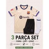 Sonvadi Barcelona Lamine Yamal Krem Çocuk Futbol Forması 3'lü Set Forma + Şort + Çorap - 9 - 10 Yaş - Siyah
