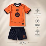Sonvadi Barcelona Lamine Yamal Turuncu Çocuk Futbol Forması 2'li Set Forma + Şort - 11 - 12 Yaş - Siyah