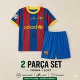 Sonvadi Barcelona Messi Çocuk Futbol Forması 2'li Set Forma + Şort - 11 - 12 Yaş - Siyah