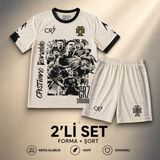 Sonvadi Italya Milli Takım Siyah Isimsiz Çocuk Futbol Forması 2'li Set Forma + Şort - 7 - 8 Yaş