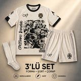 Sonvadi Italya Milli Takım Siyah Isimsiz Çocuk Futbol Forması 3'lü Set Forma + Şort + Çorap - 11 - 12 Yaş